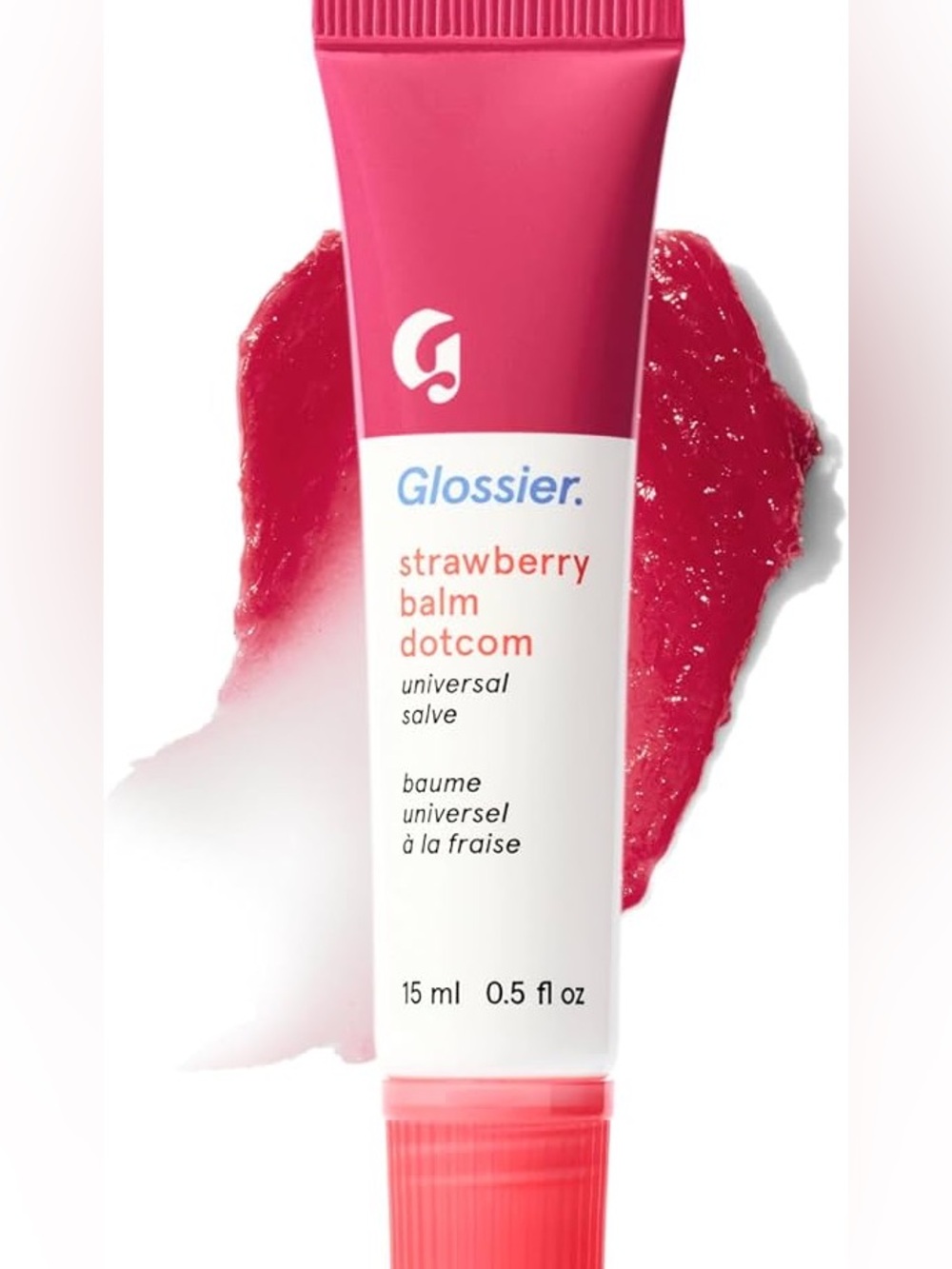 Glossier Strawberry Balm Dotcom — Bright Pink Tube
